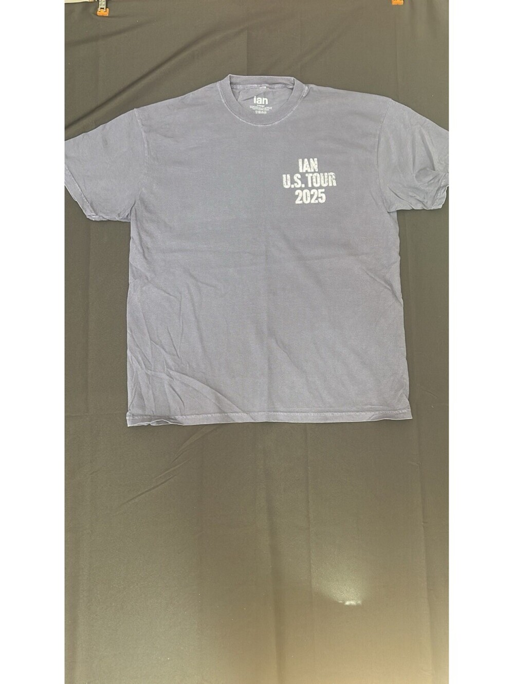 Ian US Tour 2025 Navy Blue Wash Rapper Concert Tee Shirt New XL